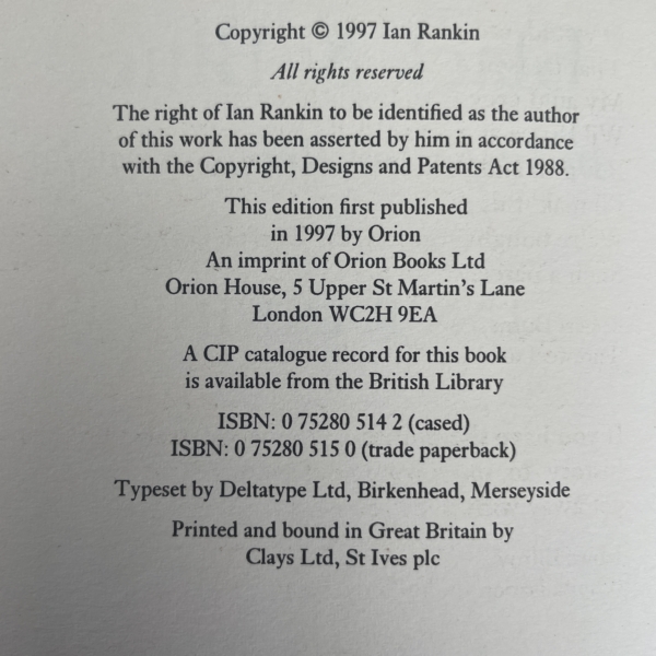 ian rankin black and blue first edi2