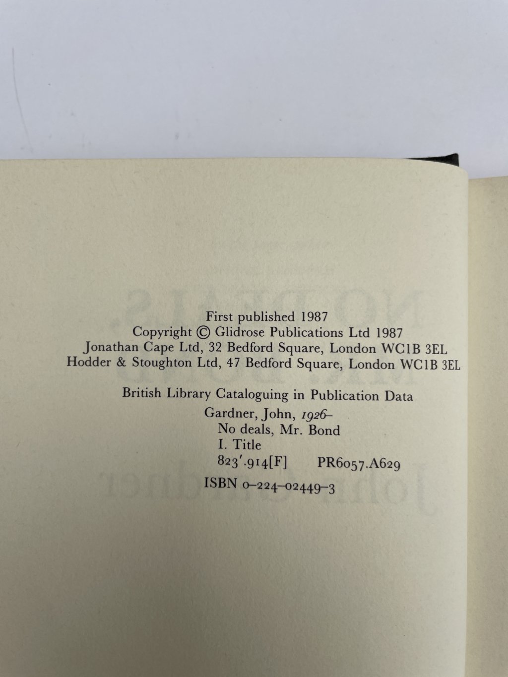 john gardner no deals mr bond first edition2