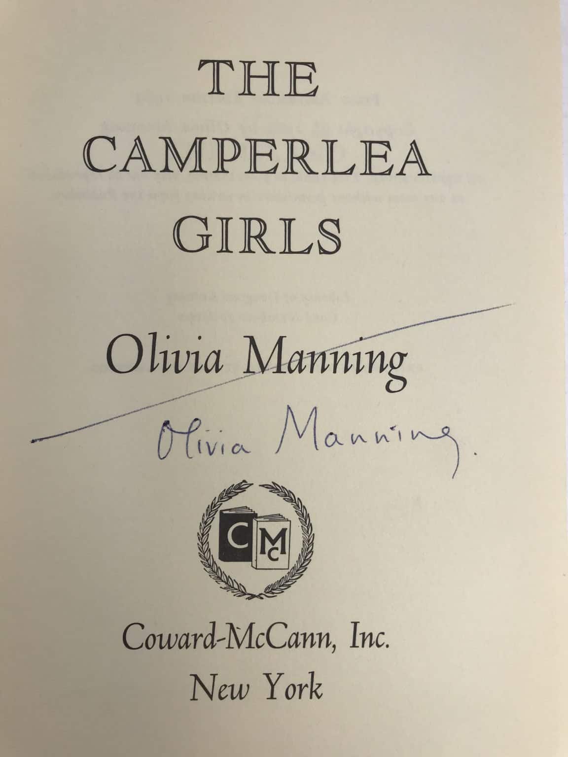 olivia manning the camperlea girls signed 1st ed3