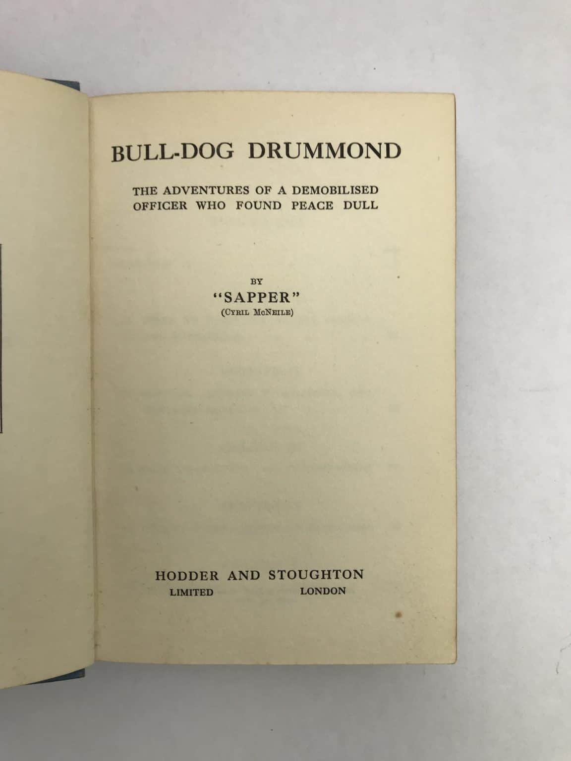 sapper bull dog drummond first ed2