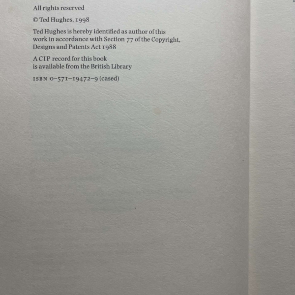 ted hughes birthday letters first ed2