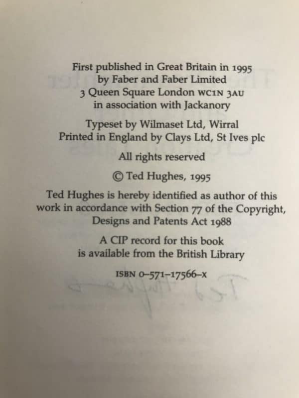 ted hughes the dreamfighter signed first3