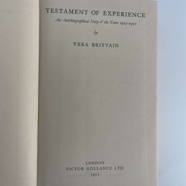 vera brittain testament of experience first ed2