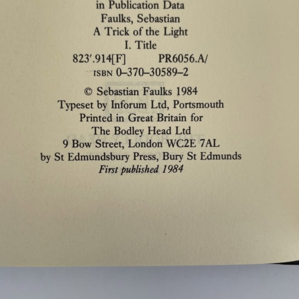 sebastian faulks a trick of the light first ed2