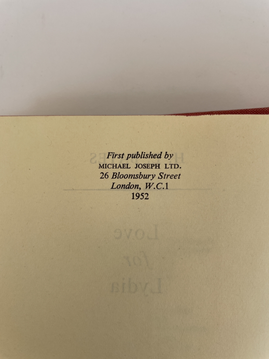 he bates love for lydia first edition2