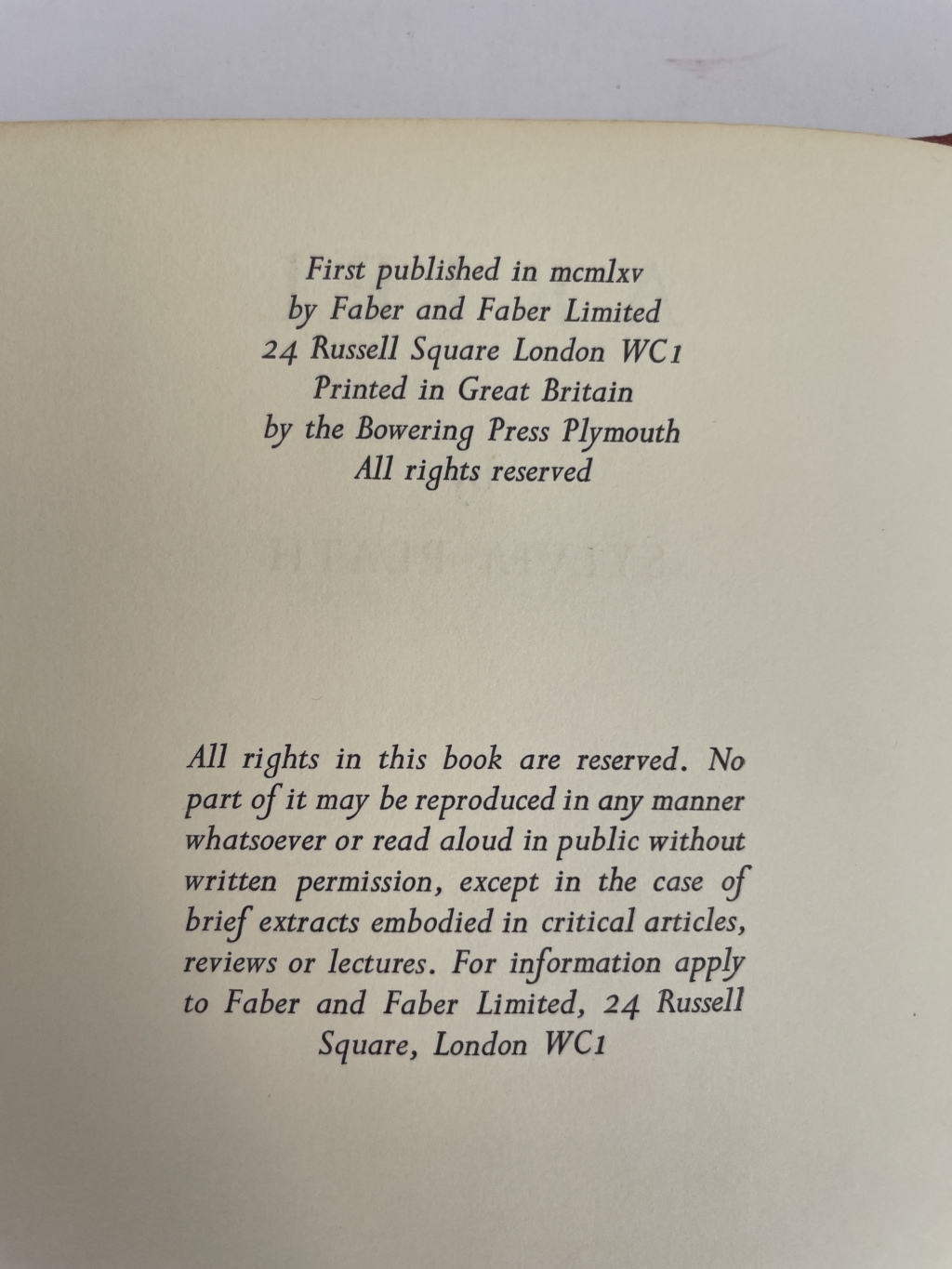 sylvia plath ariel first with band 2