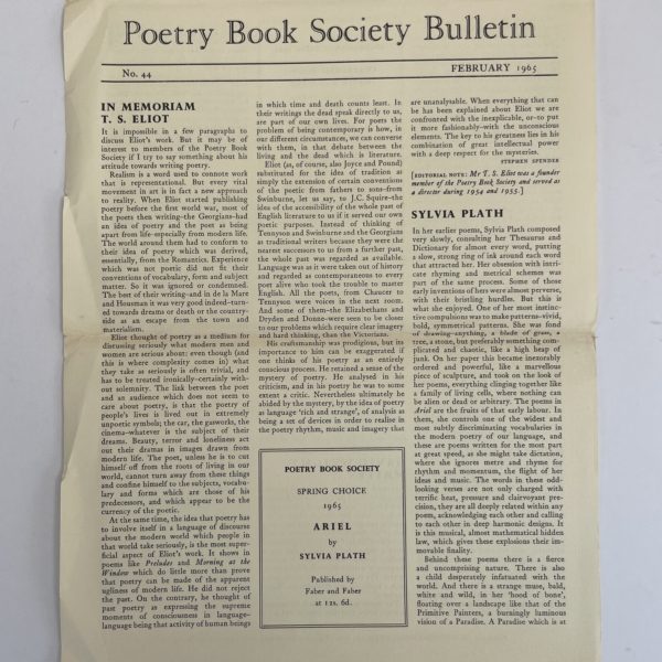 sylvia plath ariel first with band 5