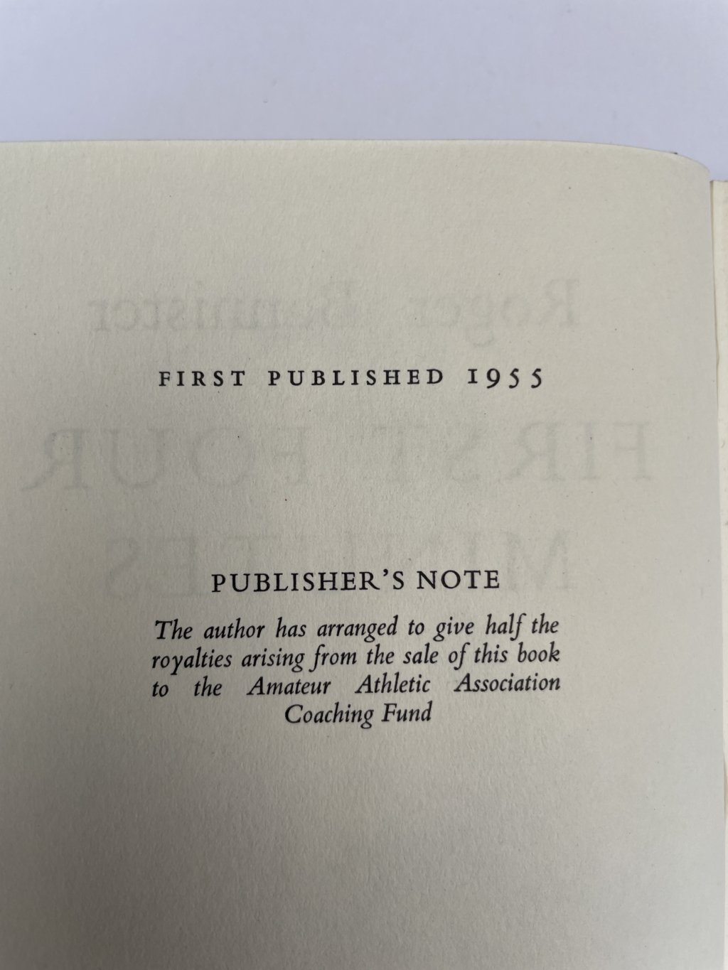 roger bannister first four minutes first ed2