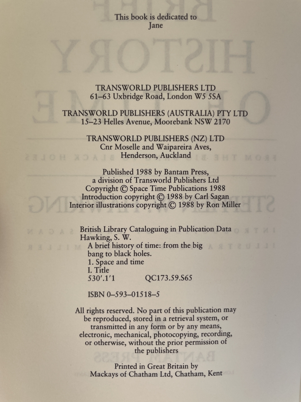 stephen hawking a brief history of time first 2