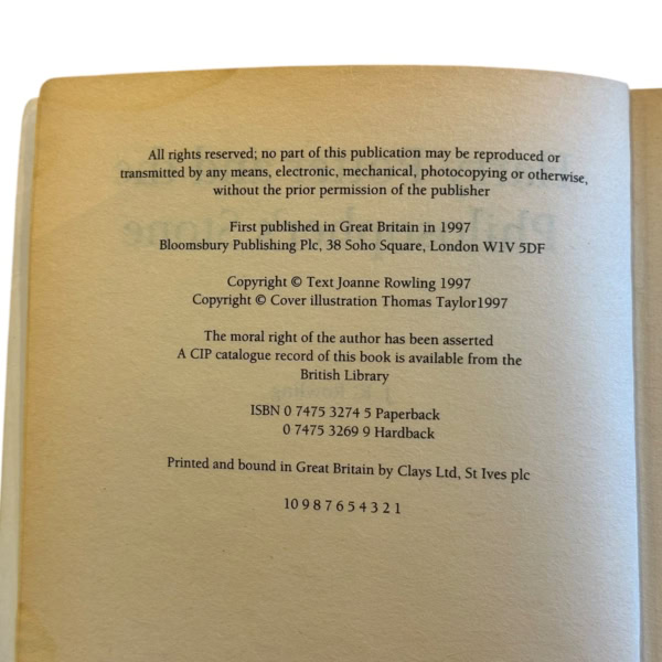 Philosopher Stone first edition20