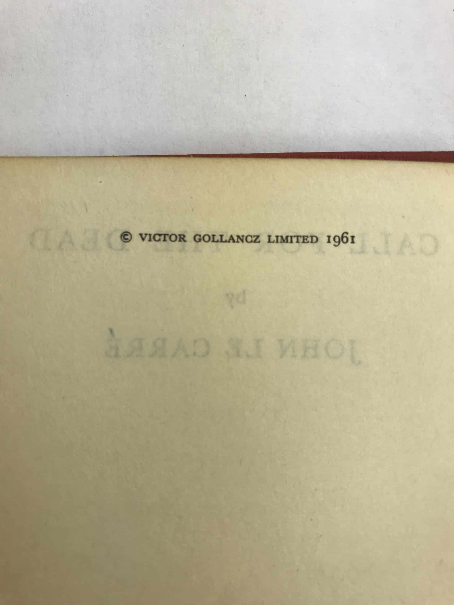 John Le Carre - Call for the Dead - First UK Edition 1961 - Smiley