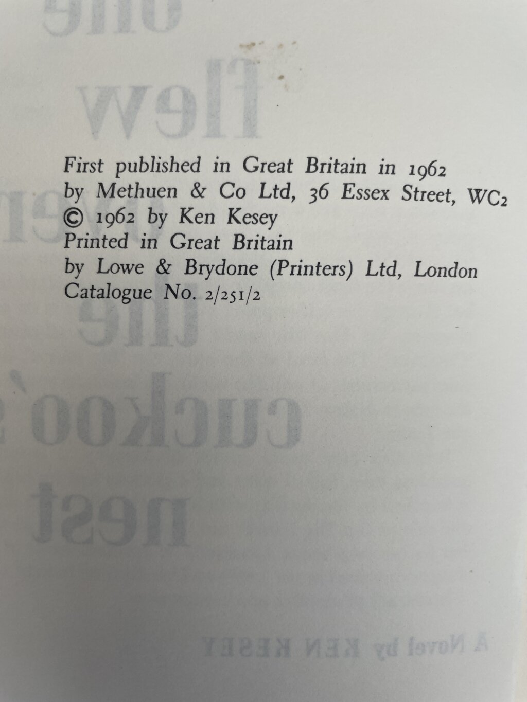 ken kesey one flew over the cuckoos nest first 2