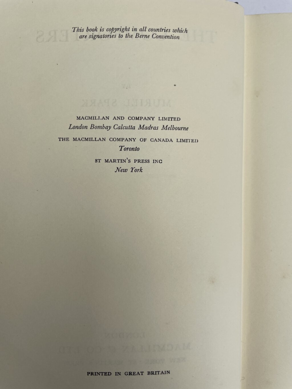 muriel spark the comforters first edition3