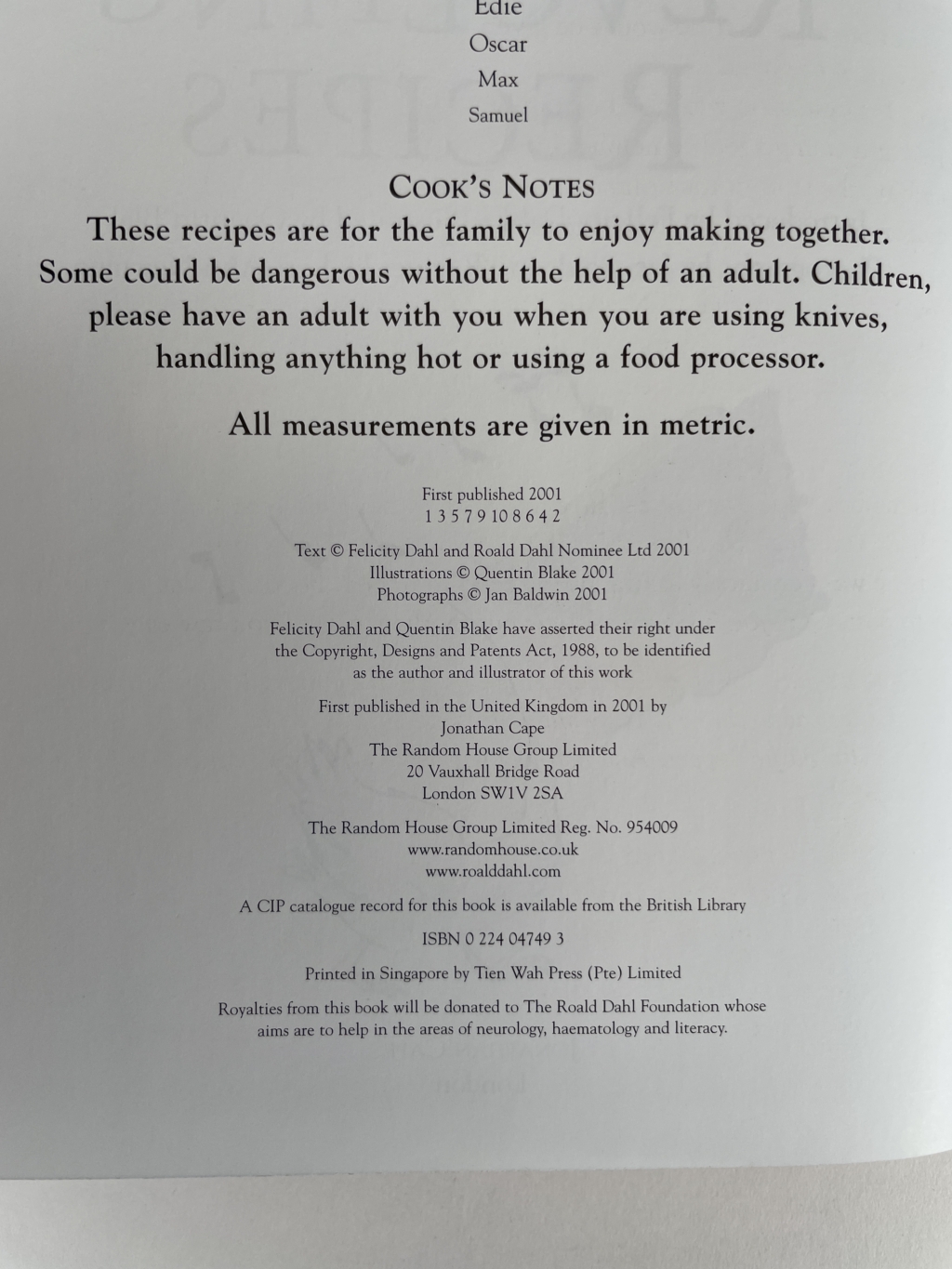 roald dahl even more revolting recipes signed first 3