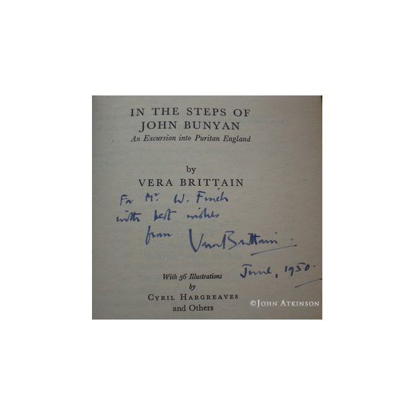 brittain vera in the steps of john bunyan first uk edition signed 2