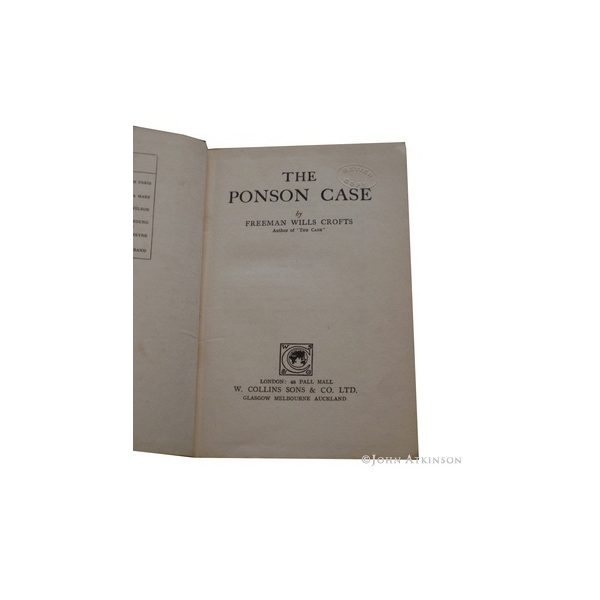 crofts freeman wills the ponson case first uk edition 1921 2