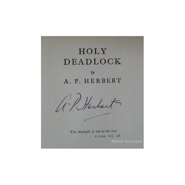 herbert a p holy deadlock first uk edition signed 2