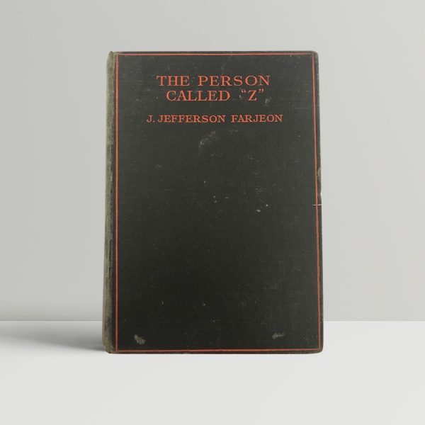 j jefferson farjeon the person called z first uk edition 1930