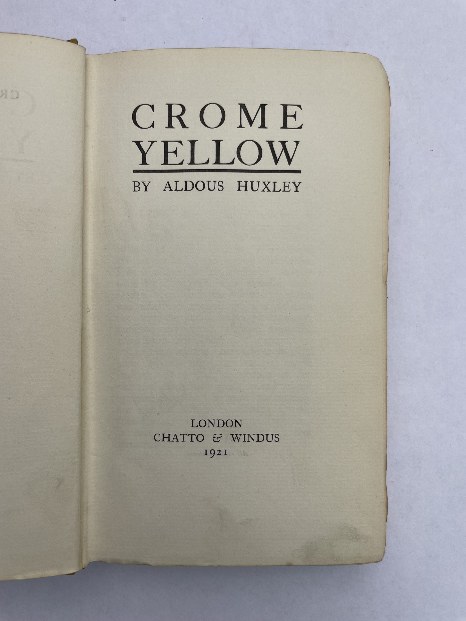 aldous huxley crome yellow first2