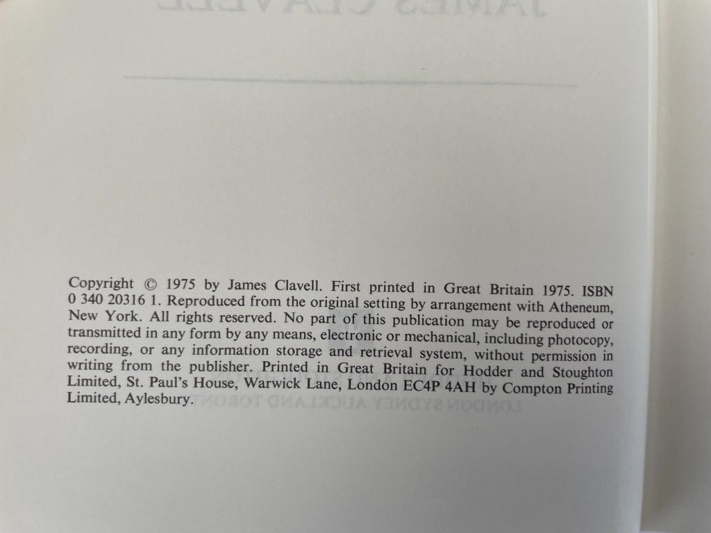james clavell shogun first edition2