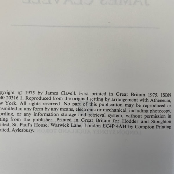 james clavell shogun first edition2