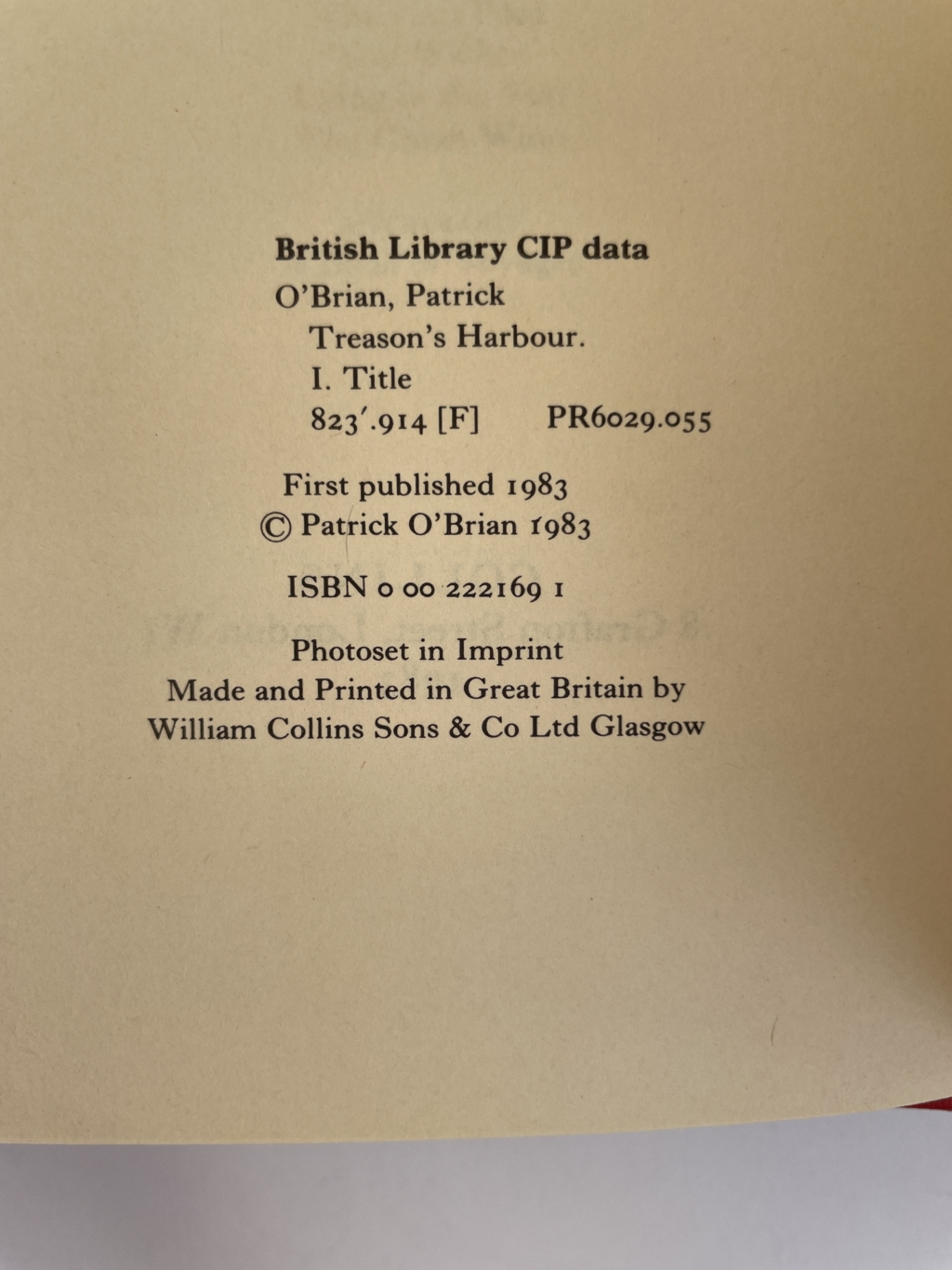 patrick obrian treasons harbour first edition2