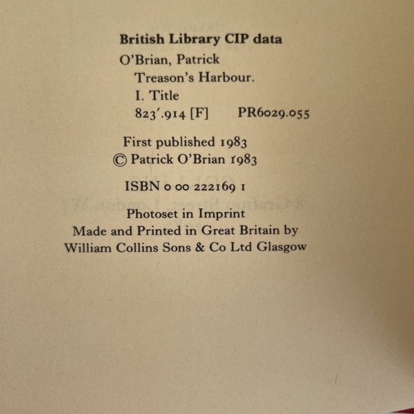 patrick obrian treasons harbour first edition2