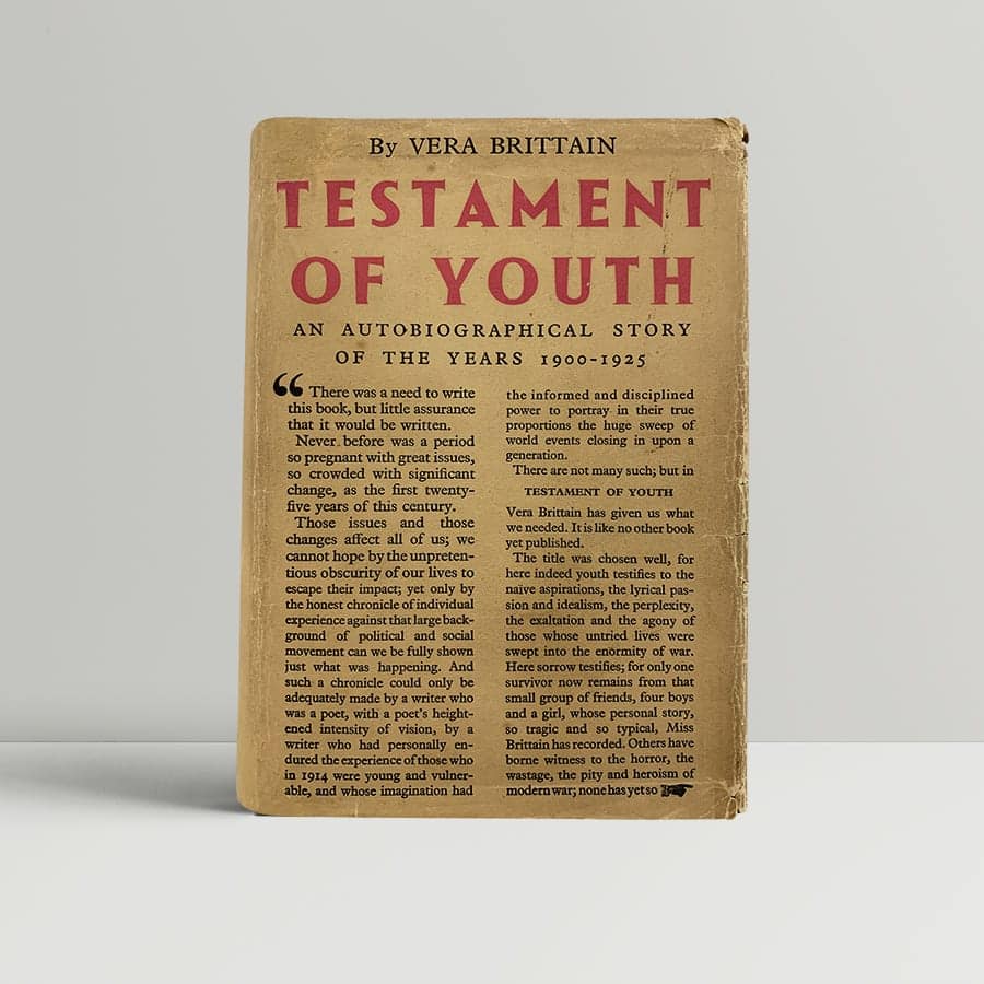 Vera Brittain Testament of Youth First Edition