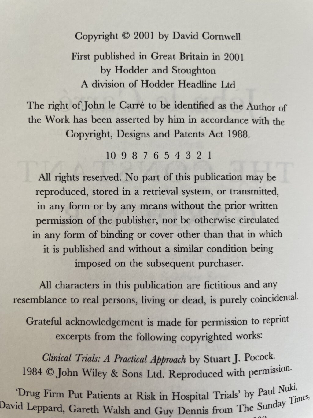 john le carre the constant gardner first edi2