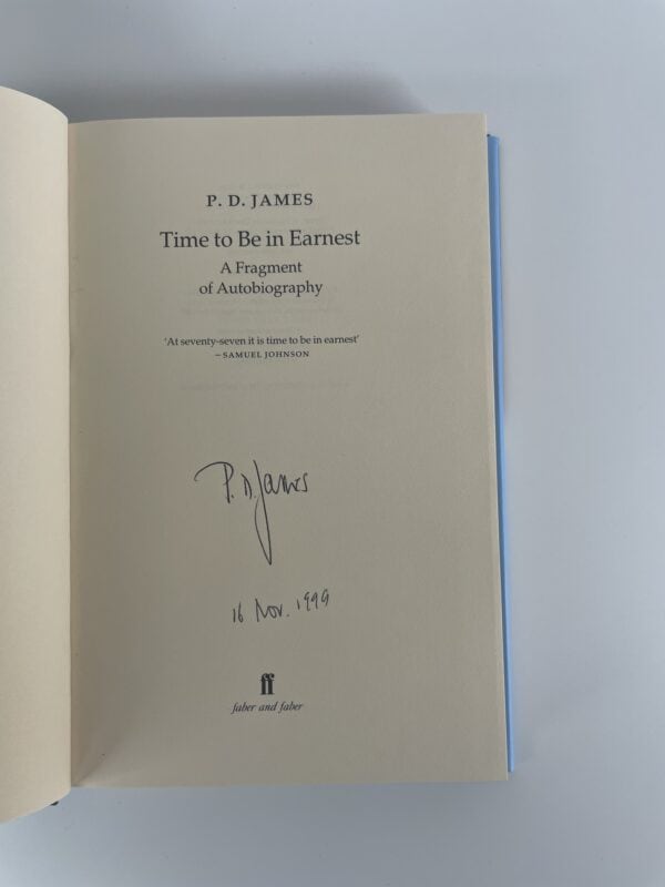pd james time to be earnest signed first ed2