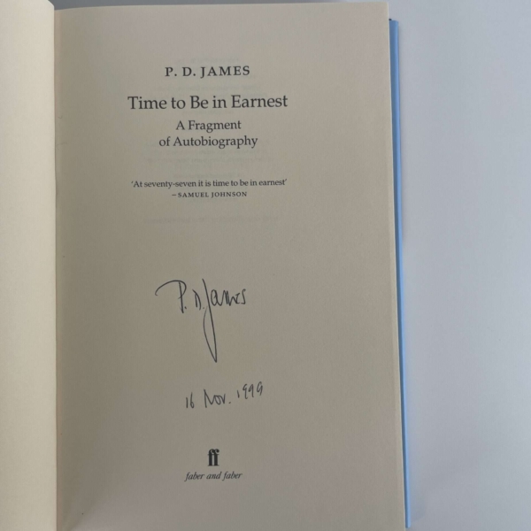 pd james time to be earnest signed first ed2