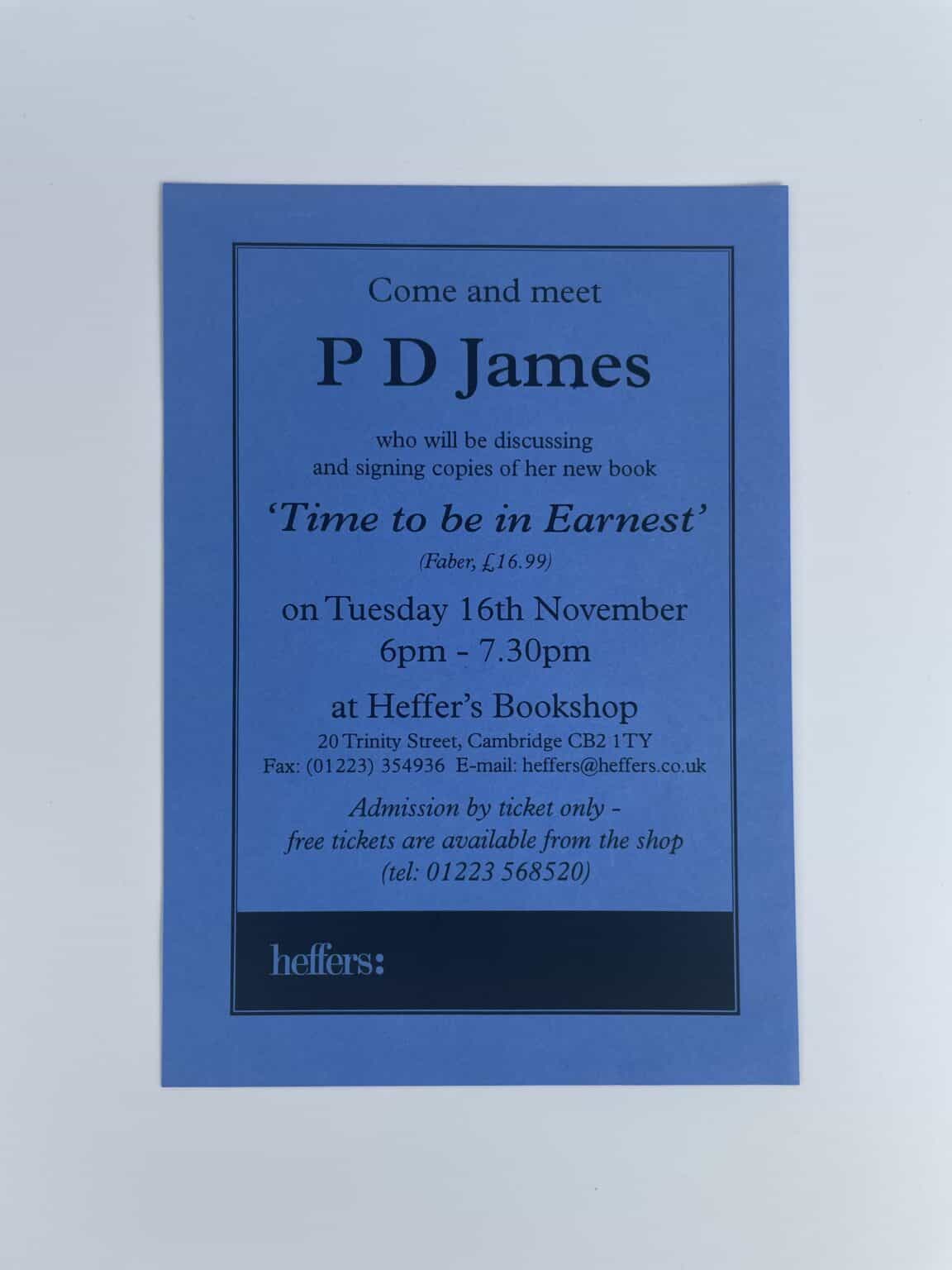 pd james time to be earnest signed first ed4