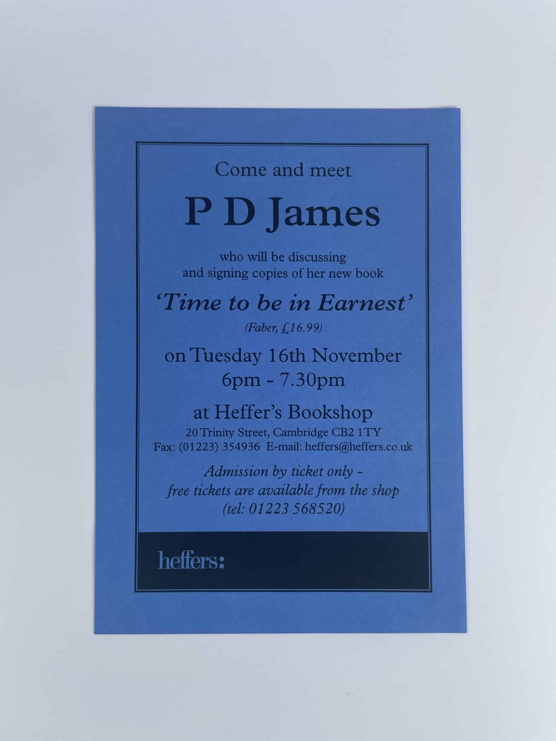 pd james time to be earnest signed first ed4