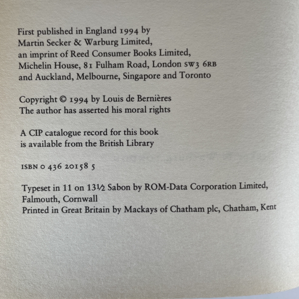 louie de bernieres captain corellis mandolin first edition2