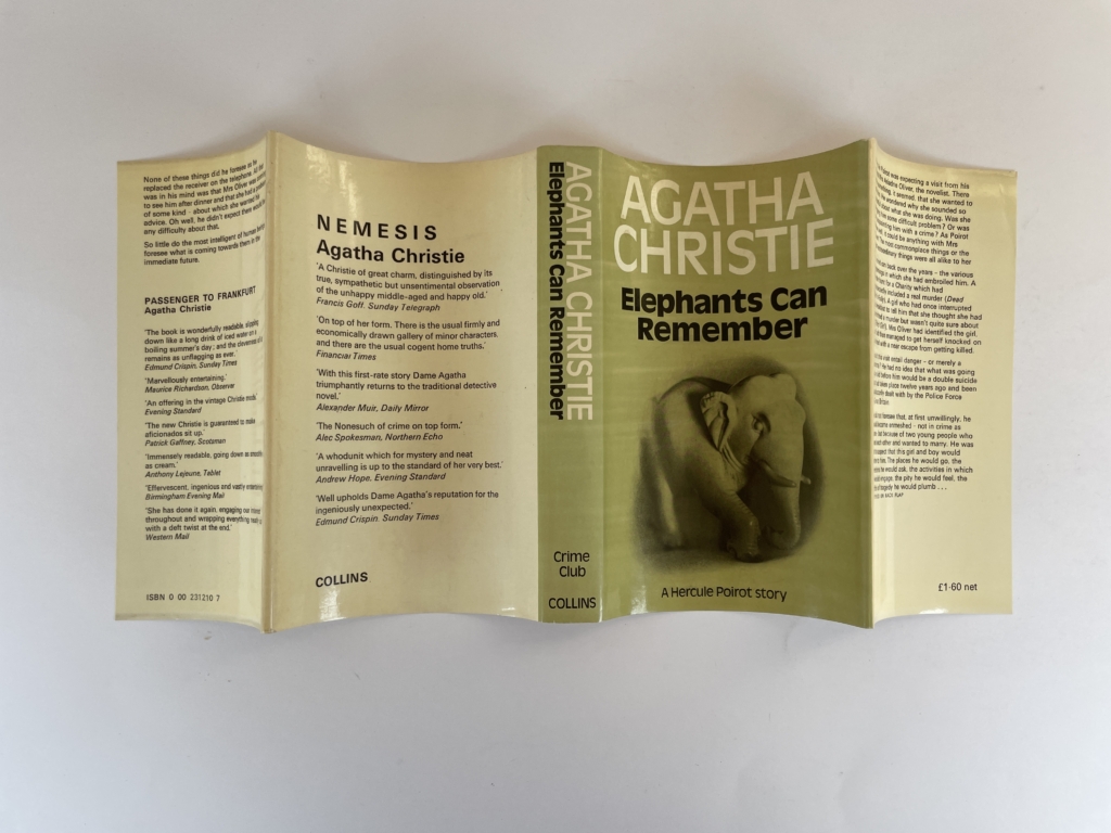 agatha christie elephants can remember 1st edition 85 4