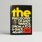 andy warhol the philosophy of andy warhol signed first edition1