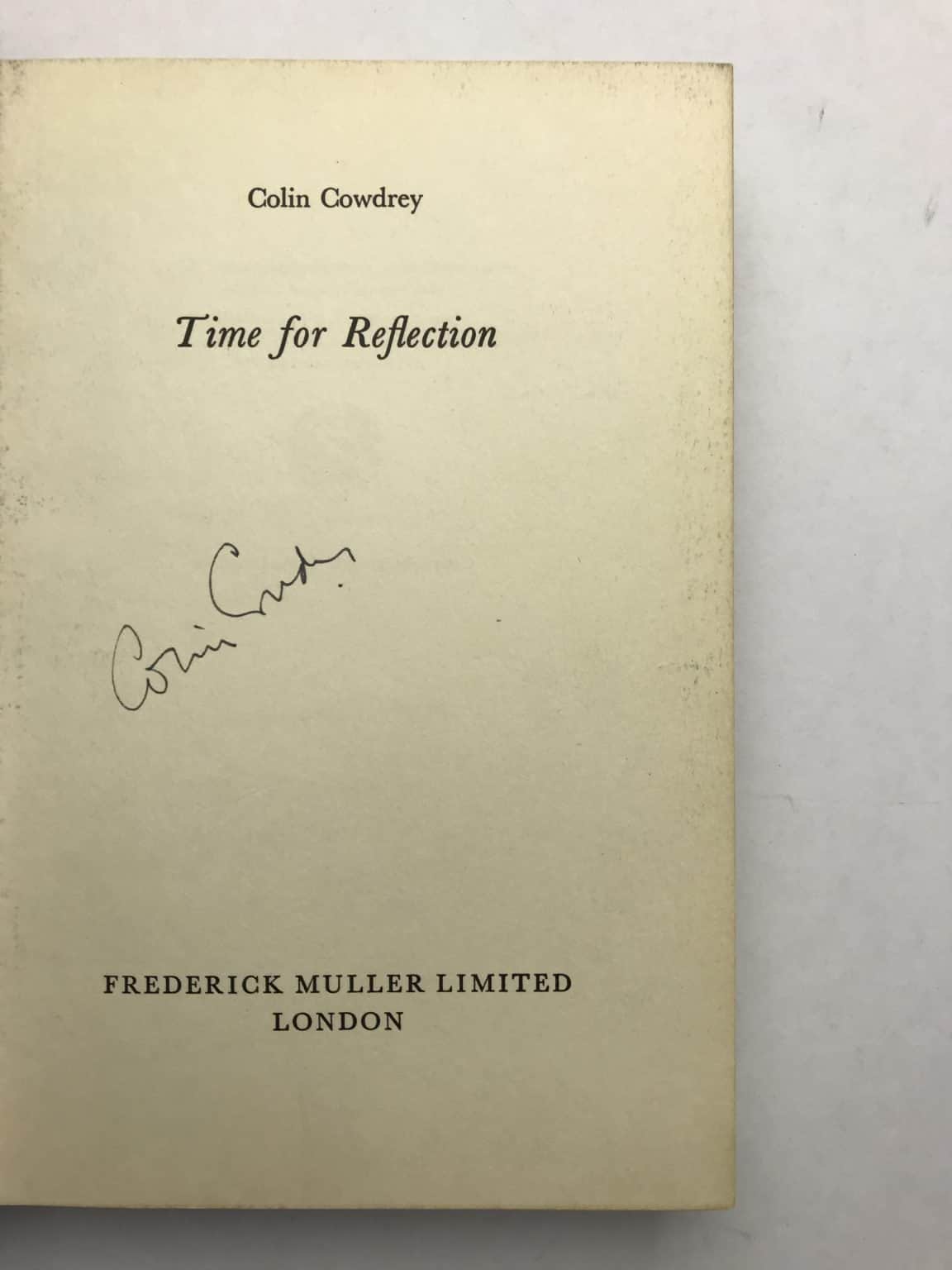 colin cowdrey time for reflection signed first 2