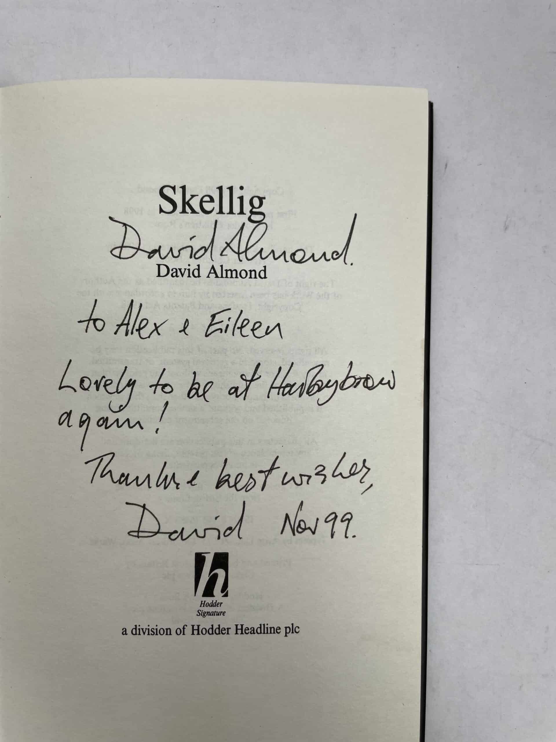 david almond skellig signed first edition2