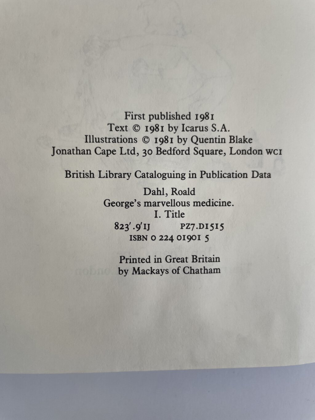 roald dahl georges marvelous medicine signed first ed3