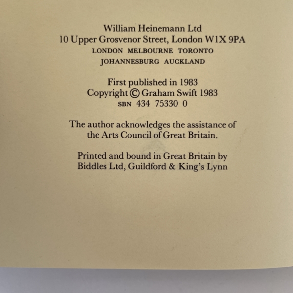 graham swift waterland first ed2