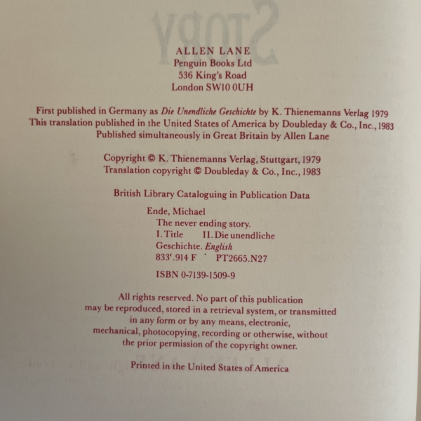 michael ende the neverending story first ed2