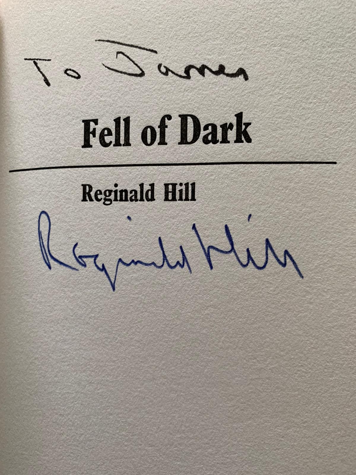 reginald hill fell of dark signed first edition5