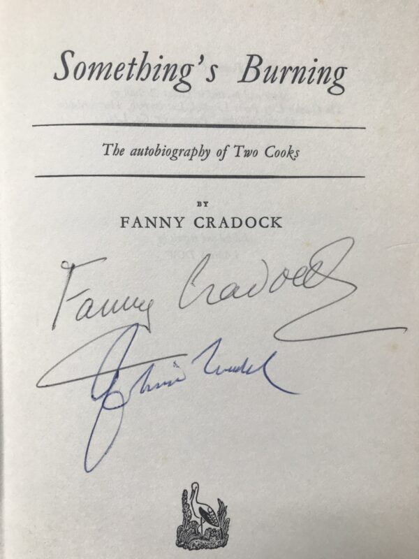 fanny cradock somethings burning signed first edition2