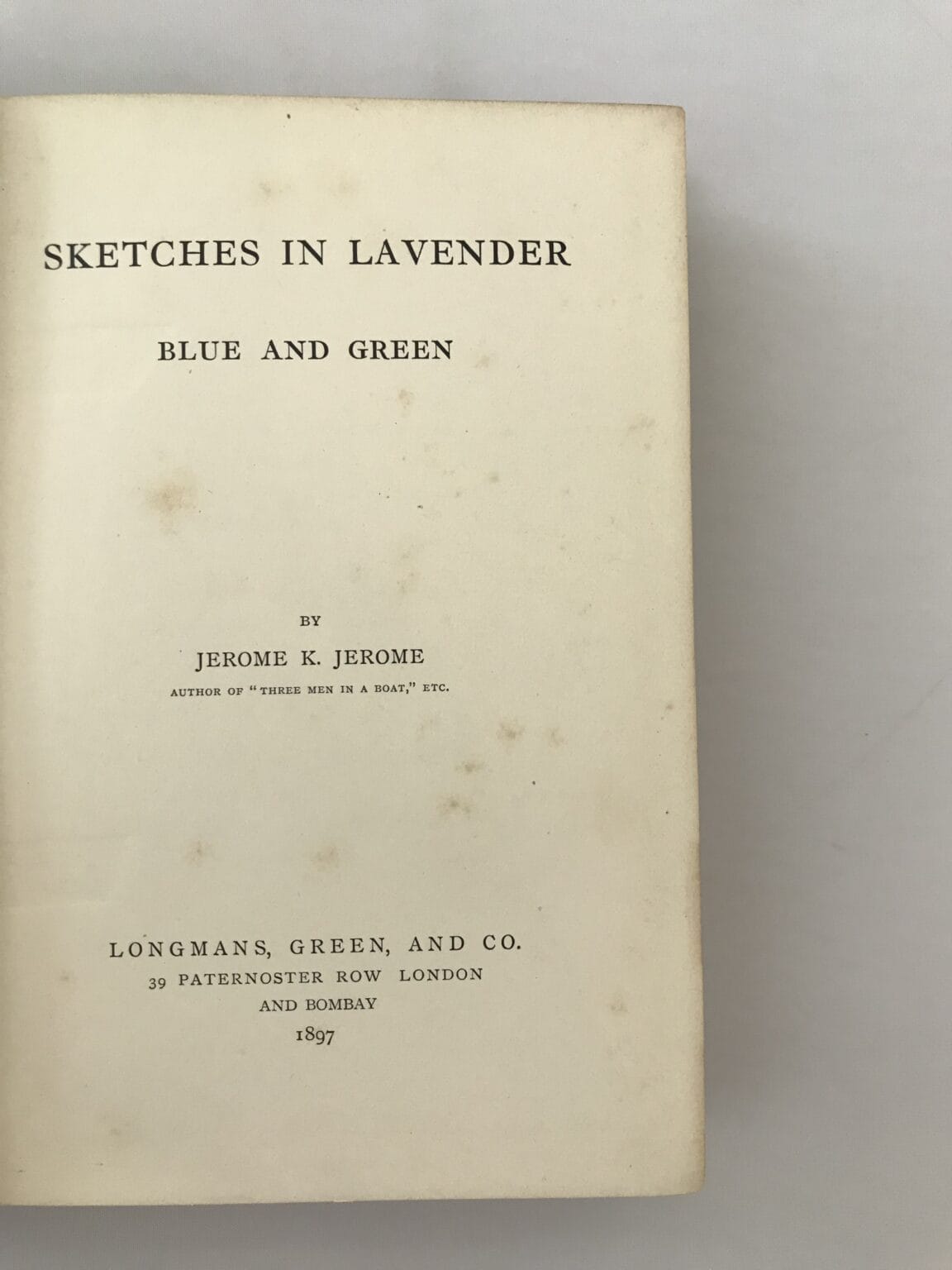 jerome k jerome sketches in lavender blue and green first edition2