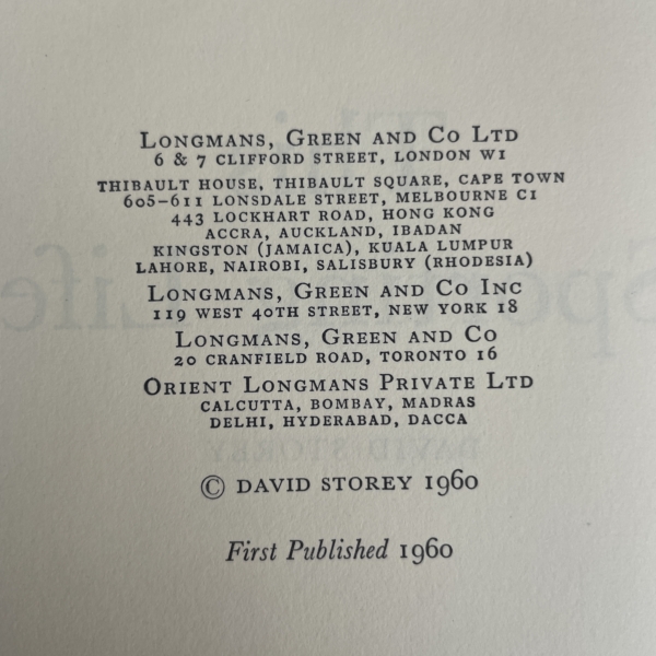 david story this sporting life first edition2