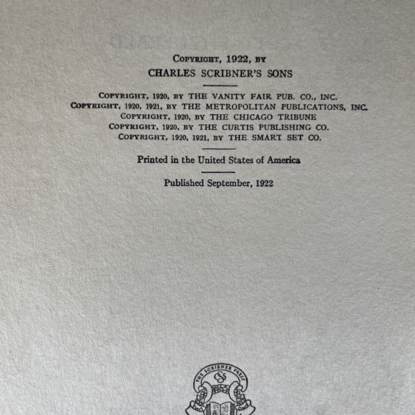 f scott fitzgerald tales of the jazz age first edition2