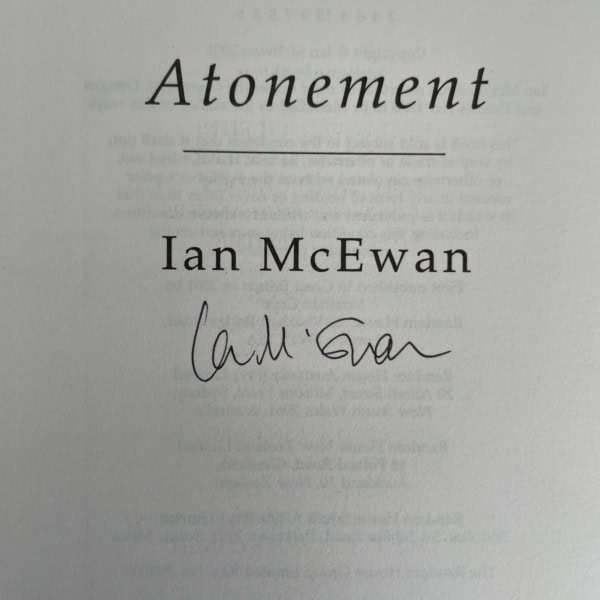 ian mcewan atonement signed first edi 2