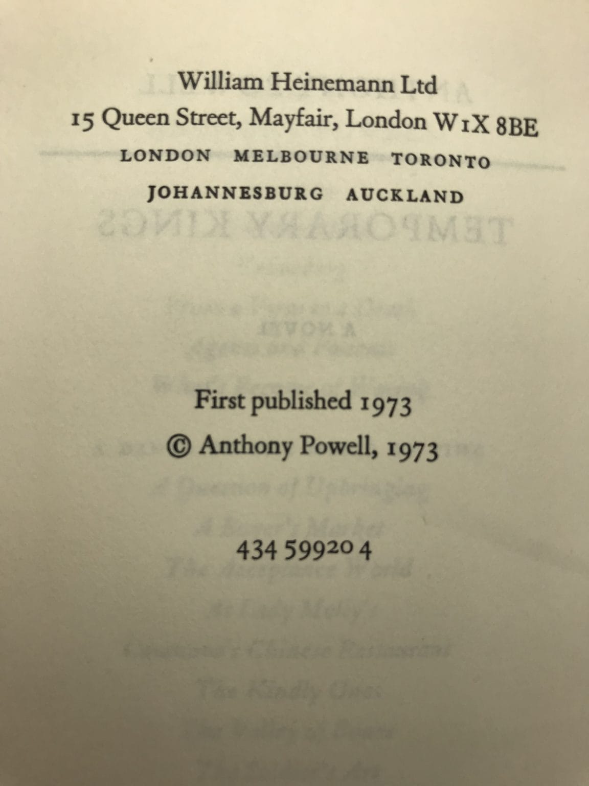 anthony powell temporary kings first edition2