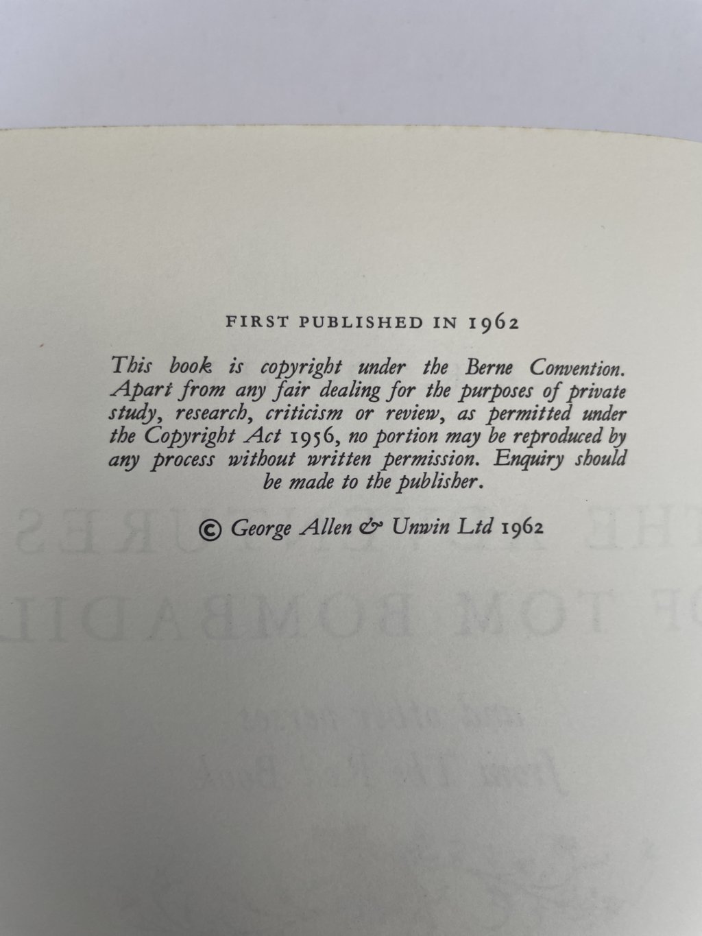 jrr tolkien the adventures of tom bombadil first2