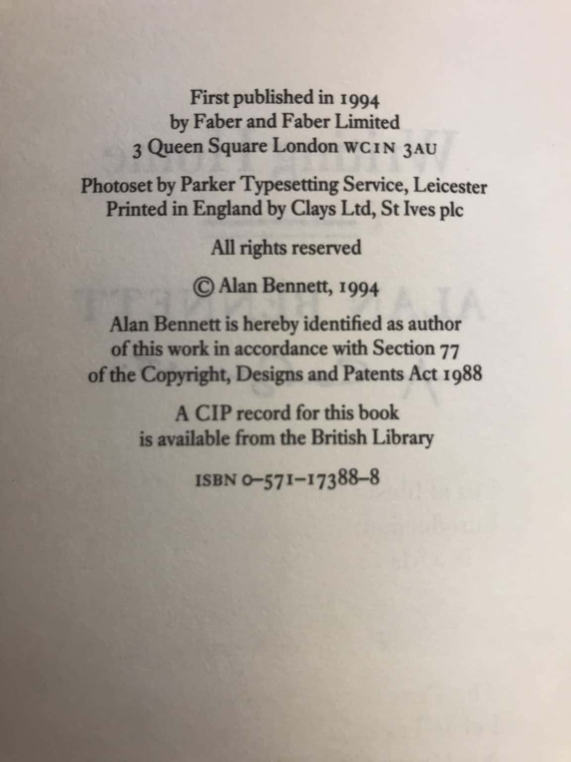 alan bennett writing home signed first ed3